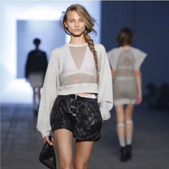 Alexander Wang Spring Ready To Wear 2010 Runway Sheer Cropped Sweatshirt - Picture 1 of 7